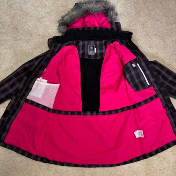 Winter Coat Woman's Small - Black Mountain Hydrid Drypeak  removable hood & faux - Picture 4 of 14